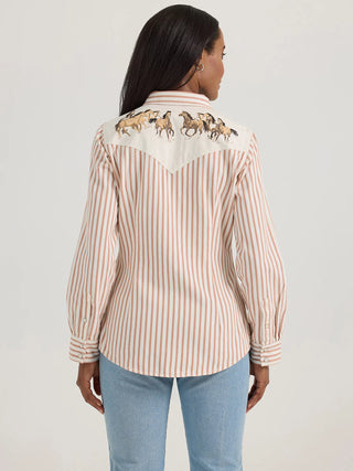 Wrangler Women's Retro Wrangler Horse Western Snap Shirt