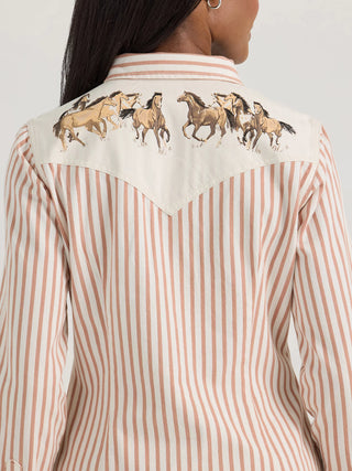 Wrangler Women's Retro Wrangler Horse Western Snap Shirt