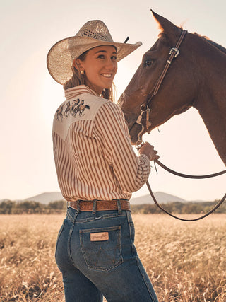 Wrangler Women's Retro Wrangler Horse Western Snap Shirt