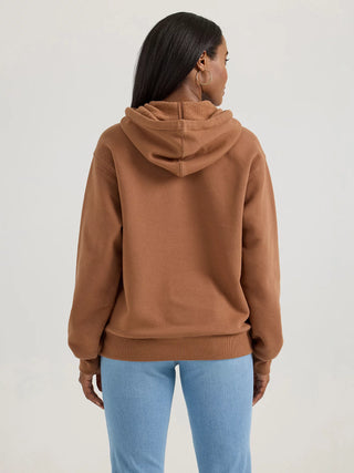 Wrangler Women's Bold Logo Hoodie - Brown Cocoa