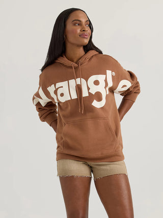 Wrangler Women's Bold Logo Hoodie - Brown Cocoa