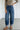 Raw Hem Loose Ankle Barrel Jeans - Dark Denim