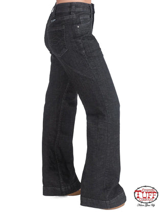 Cowgirl Tuff Women's Charcoal Wide Leg Trouser