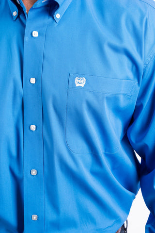 Cinch Men's Solid Blue Button-Down Western Shirt