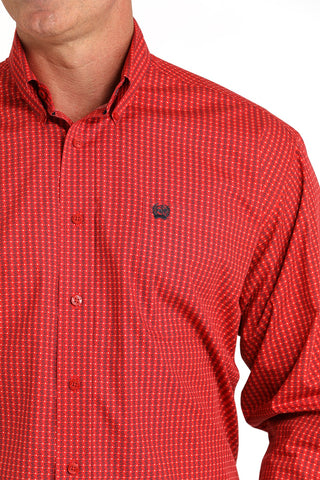 Cinch Men's Match Boy's Money Print Button-Down Western Shirt - Red