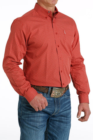 Cinch Men's Modern Fit Button-Down Western Shirt - Red