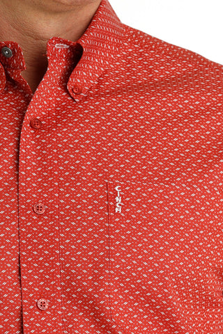 Cinch Men's Modern Fit Button-Down Western Shirt - Red