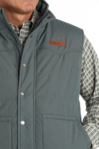 Cinch Men's Wax Coated Quilted Vest - Blue