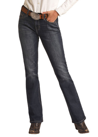 Rock & Roll Women's Mid Rise Regular Fit Riding Jeans